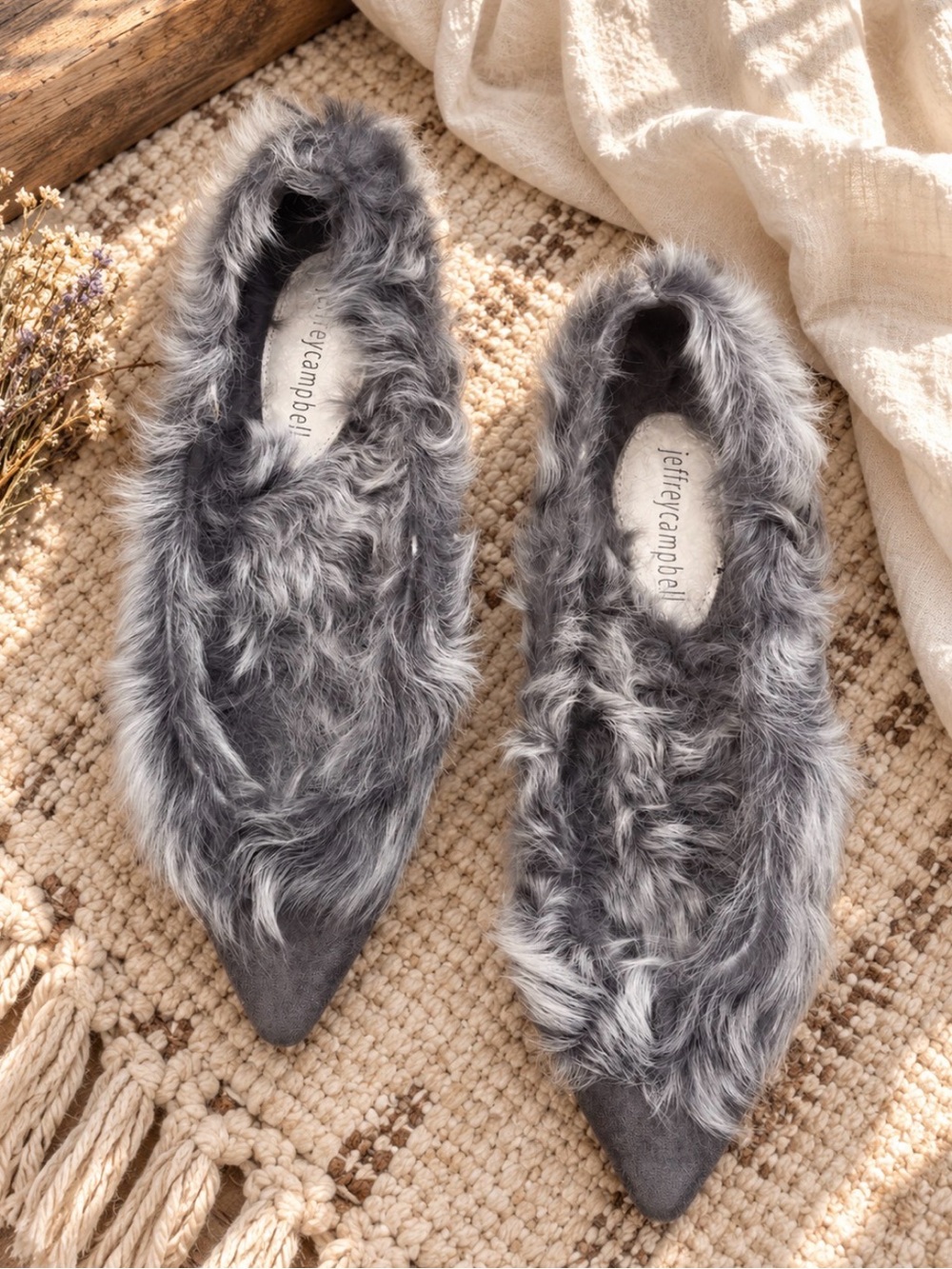 Women's Jeffrey Campell Lettie Lamb Shearling Flat Sz 8.5